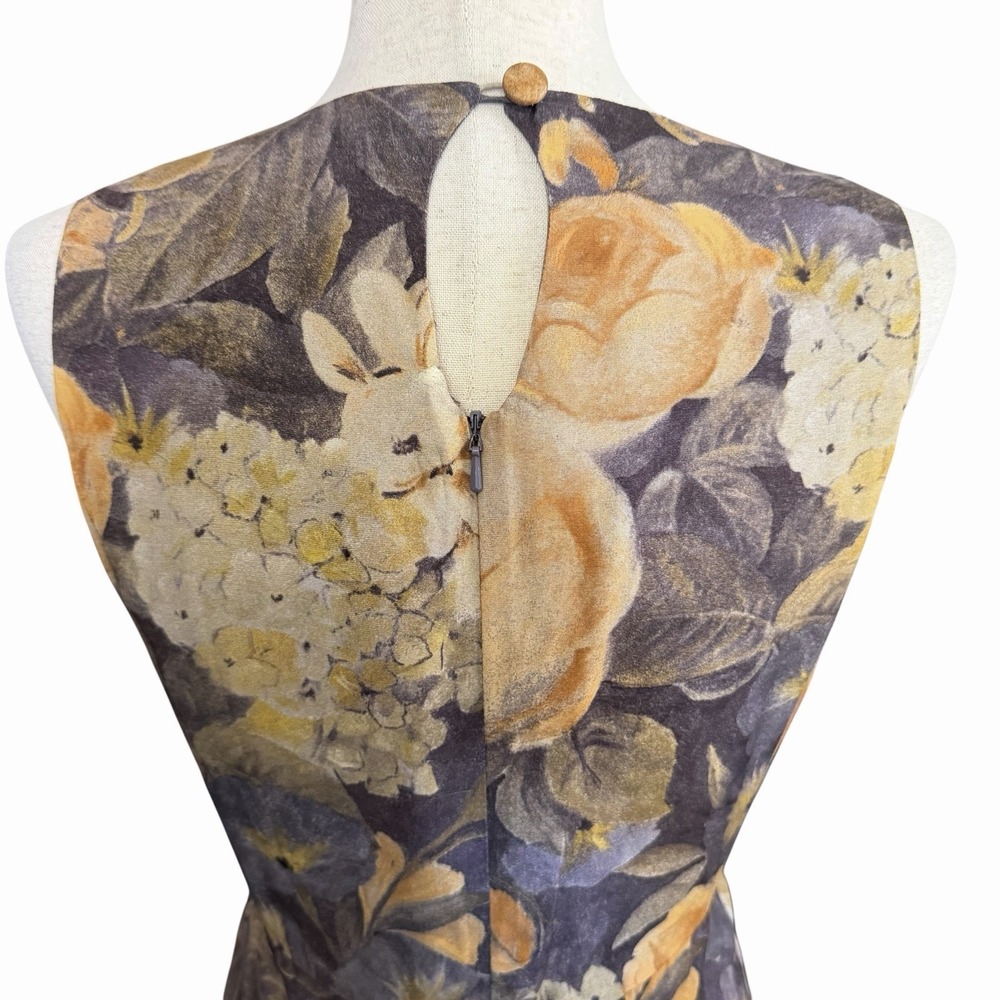 Vintage Barry Bricken for Mark Shale Floral Maxi Dress Sz 8 Dark Romantic Luxury - Picture 5 of 11